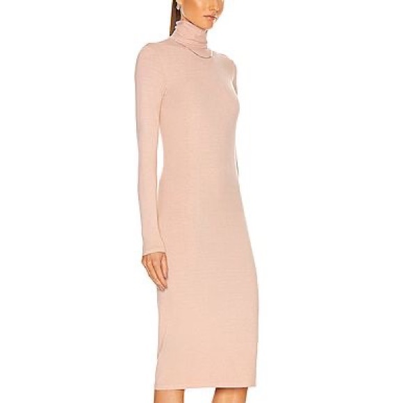 Nude pink Enza Costa x Revolve turtle neck sweater knit dress - Picture 2 of 2